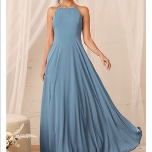 Lulus Mythical Kind of Love Slate Blue Maxi Dress